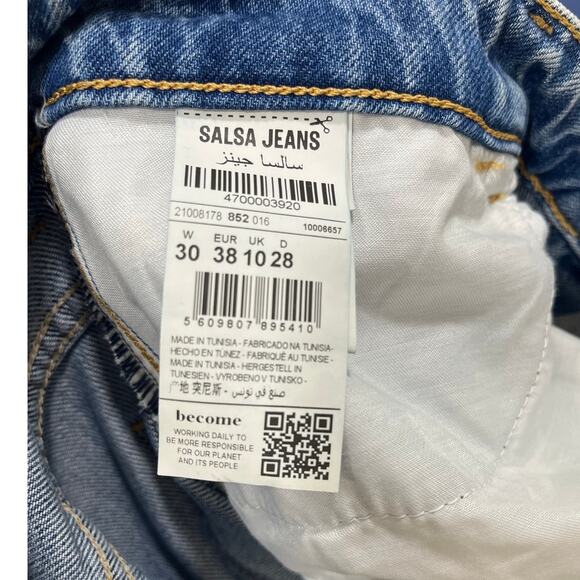 NWT Salsa Jeans Denim Midi Skirt 28 6 Mermaid Western Cowgirl No Slit Light Wash - Picture 9 of 14